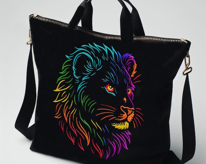 Stickdatei Löwe "Kovu" –  Für dunkle Stoffe – 10 Größen – LunaChild Stickmuster