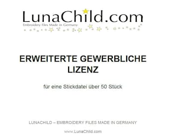 Extended license for an embroidery file from LunaChild