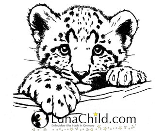 Embroidery file Leopard Baby "Finn" realistic commercial use LunaChild
