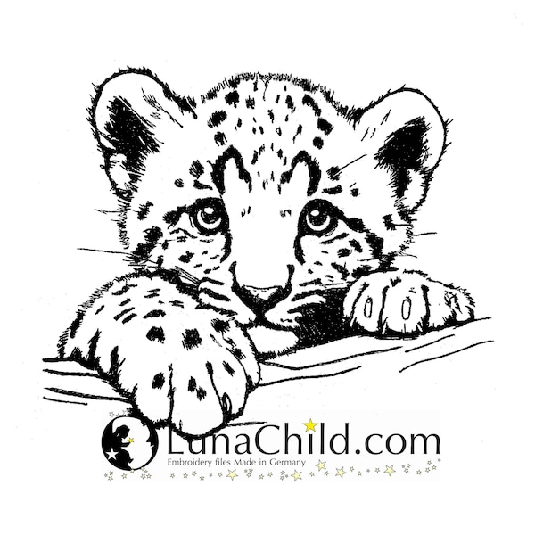 Stickdatei Leopard Baby "Finn" realistisch kommerzielle Nutzung LunaChild