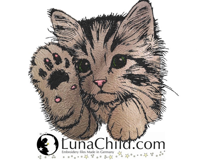Stickdatei Applikation Katze Baby "Heidi" Kitten kommerzielle Nutzung LunaChild Apli