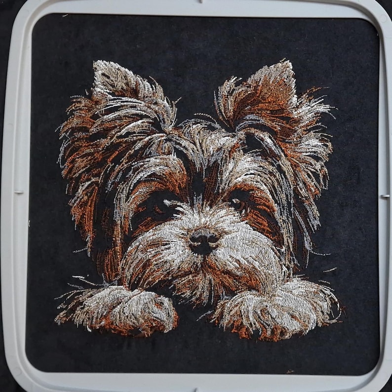 Embroidery design - Intricate - Biewer Yorkshire Terrier "Noel" - 8 sizes - for dark fabrics - Dog - LunaChild image 8