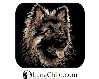Embroidery file - COMPLEX - German Longhaired Shepherd Puppy "Heike" - Dog - for dark fabrics - LunaChild