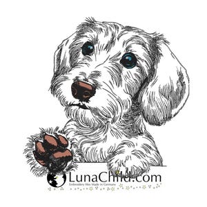 Stickdatei Rauhaardackel &quot;Luca&quot; - für helle Stoffe - Hund - LunaChild