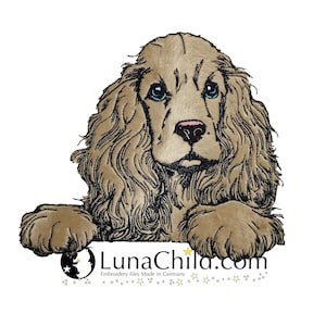 Embroidery design appliqué - Cocker Spaniel "Johann" - for light & dark fabrics - in 5 sizes LunaChild - Dog - Appliqué