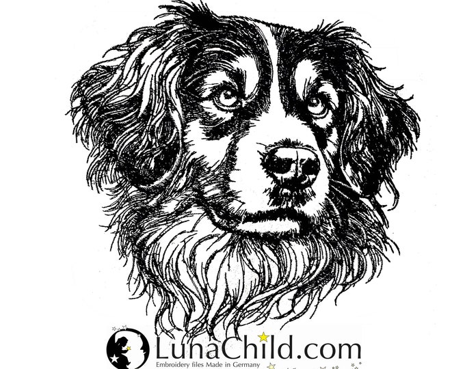 Embroidery file Kooiker "Cash" dog realistic commercial use LunaChild