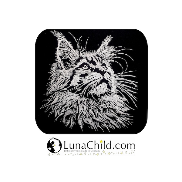 Embroidery file cat Maine Coon kitten kitten "Aiden" realistic commercial use LunaChild