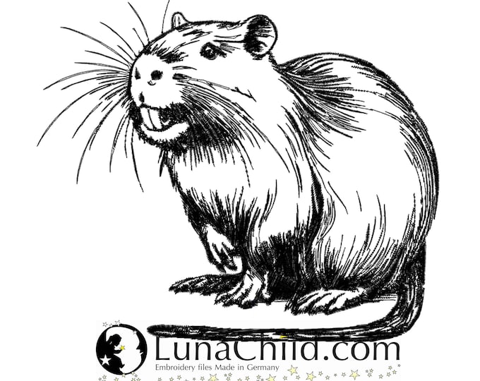 Stickdatei Nutria "Albin" Nagetier realistisch kommerzielle Nutzung LunaChild