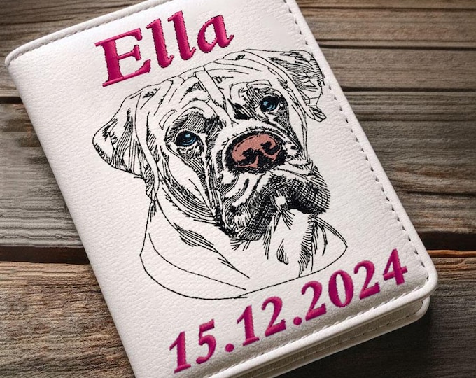 WENIGER STICHE - Stickdatei Boerboel "Ella" LIGHT - für Helle Stoffe -  Hund LunaChild - 6 Größen -