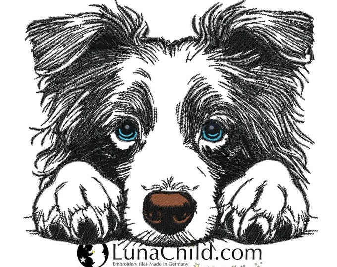 Stickdatei -  Border Collie "Vera 2" - Für helle Stoffe -  Hund - LunaChild