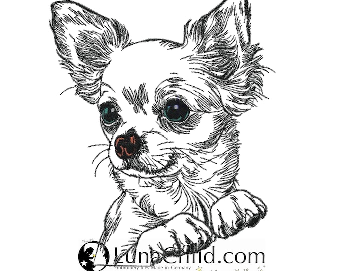 Embroidery file Chihuahua "Dolly" - dog - for light fabrics - LunaChild