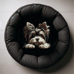 Embroidery design - Intricate - Biewer Yorkshire Terrier "Noel" - 8 sizes - for dark fabrics - Dog - LunaChild image 5