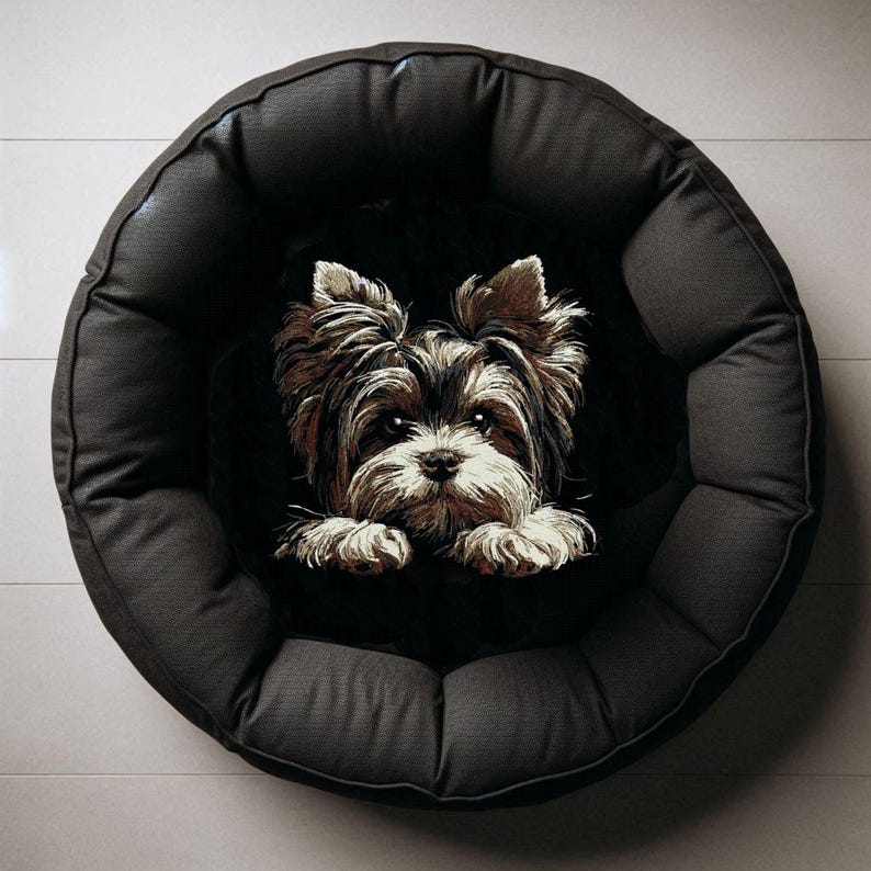Embroidery design - Intricate - Biewer Yorkshire Terrier "Noel" - 8 sizes - for dark fabrics - Dog - LunaChild image 5