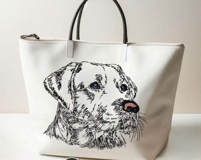 WENIGER STICHE - Stickdatei Labrador "Taylor" LIGHT - für Helle Stoffe -  Hund - 10 Größen - LunaChild