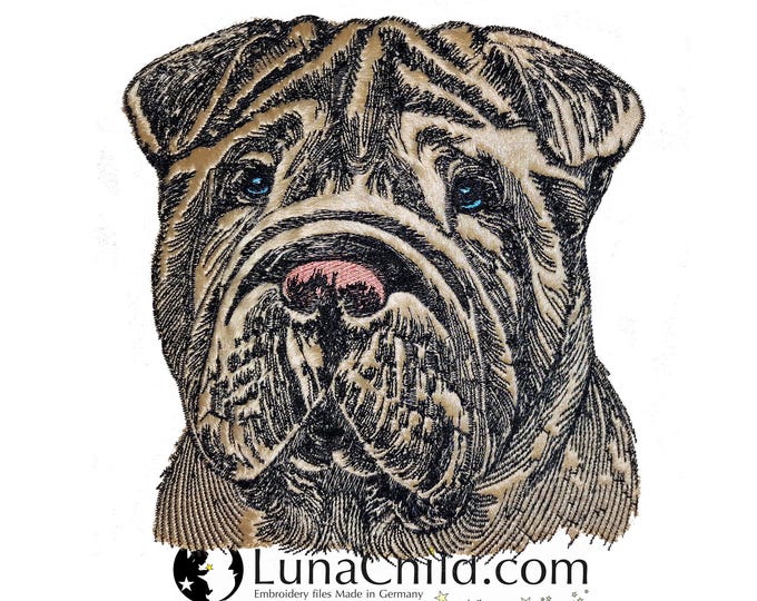 NEU Stickdatei Applikation Shar Pei "Harper" kommerzielle Nutzung LunaChild Hund Apli