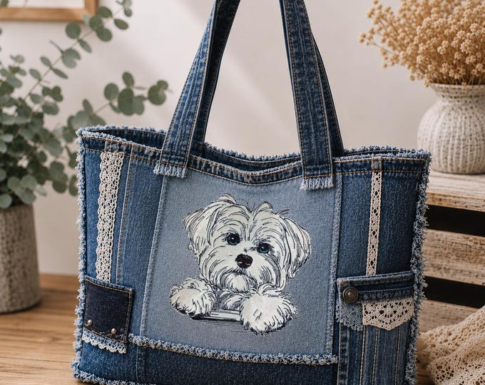 Embroidery pattern applique Maltese - "Nala" - in 10 sizes - dog - LunaChild