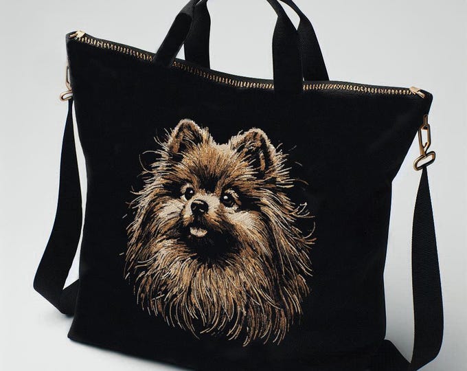 Stickdatei - AUFWENDIGE - Deutscher Spitz "Purdy" - Hund - für dunkle Stoffe - LunaChild