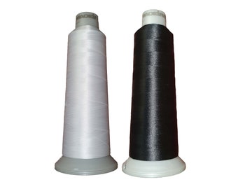 1 roll of machine embroidery thread thin fine thickness 60 MADEIRA 5000 m black or white