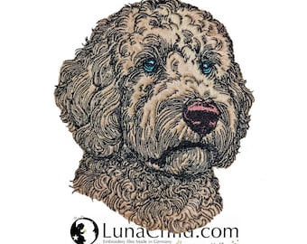 Stickdatei - Applikation - Golden Doodle "Chooper" - für helle & dunkle Stoffe -  LunaChild - Hund