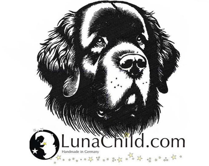 Embroidery file Newfoundland "Haper" dog realistic commercial use LunaChild