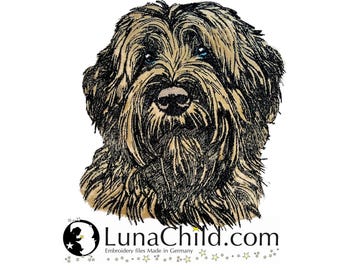 NEU Stickdatei Applikation Briard "Jolina" kommerzielle Nutzung LunaChild Hund Apli