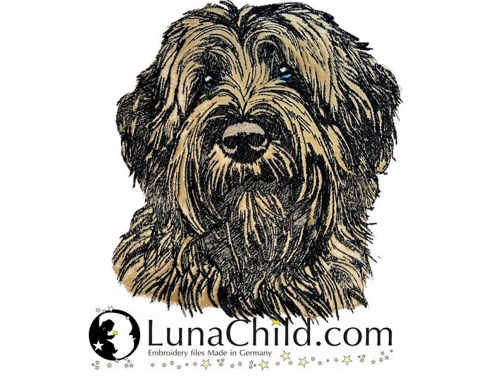 NEU Stickdatei Applikation Briard "Jolina" kommerzielle Nutzung LunaChild Hund Apli