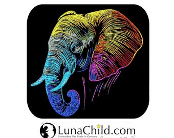 COMPLEX - Embroidery file elephant "Tassilo" - for dark fabrics - LunaChild