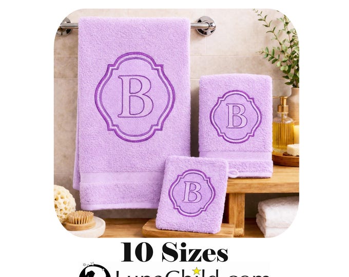 Stickdatei - Präge Stickmuster - Buchstabe "B" geprägt - in 10 Größen - LunaChild - Embroidery design towel