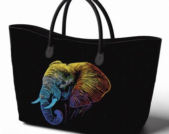 AUFWENDIG - Stickdatei Elefant "Tassilo" - für dunkle Stoffe - LunaChild