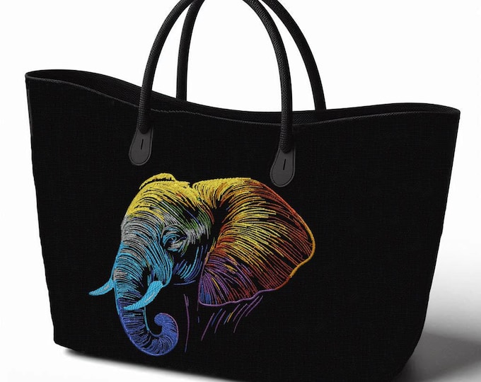 AUFWENDIG - Stickdatei Elefant "Tassilo" - für dunkle Stoffe - LunaChild