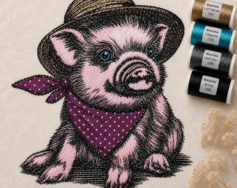 Stickdatei Applikation Schweinchen „Sugar“ –  5 Größen – LunaChild