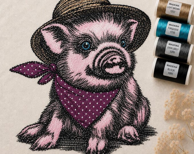 Stickdatei Applikation Schweinchen „Sugar“ –  5 Größen – LunaChild