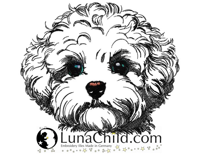 NEU Stickdatei Maltipoo "Maxim" Hund realistisch kommerzielle Nutzung LunaChild