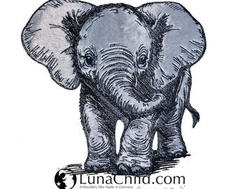 NEU Stickdatei Applikation Elefant "Rosy" kommerzielle Nutzung LunaChild Apli