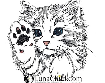 Stickdatei - Katze - "Heidi" - LIGHT - WENIGER STICHE - für helle Stoffe - in 10 Größen - LunaChild