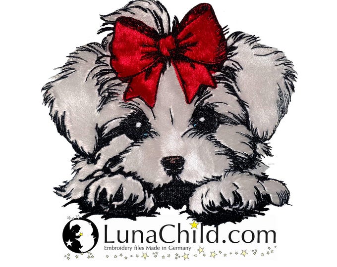 NEU Stickdatei Applikation Malteser "Gipsy" kommerzielle Nutzung LunaChild Hund Apli
