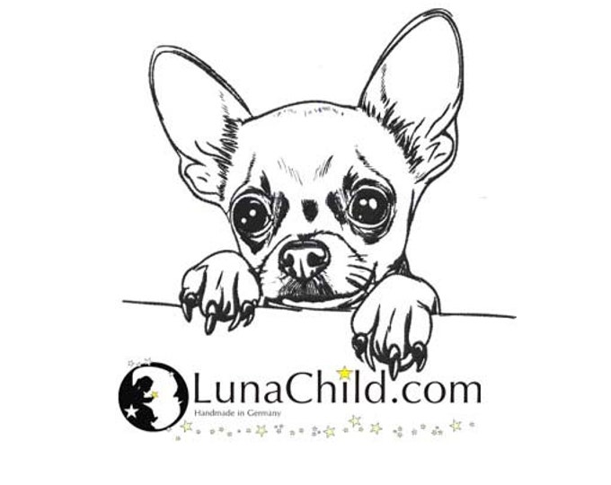 Embroidery file Chihuahua puppy short-haired puppy dog peeking realistic commercial use LunaChild
