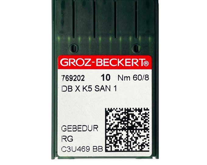 10 embroidery needles Groz - Beckert round shank gold round tip with small ball point Embroidery size: 60/8