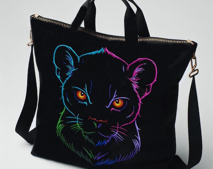 Stickdatei Löwe "Glow" –  Für dunkle Stoffe – 10 Größen – LunaChild Stickmuster