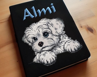 Stickdatei - Applikation - Malteser Welpe "Almi" - Für helle & dunkle Stoffe - Hund - LunaChild