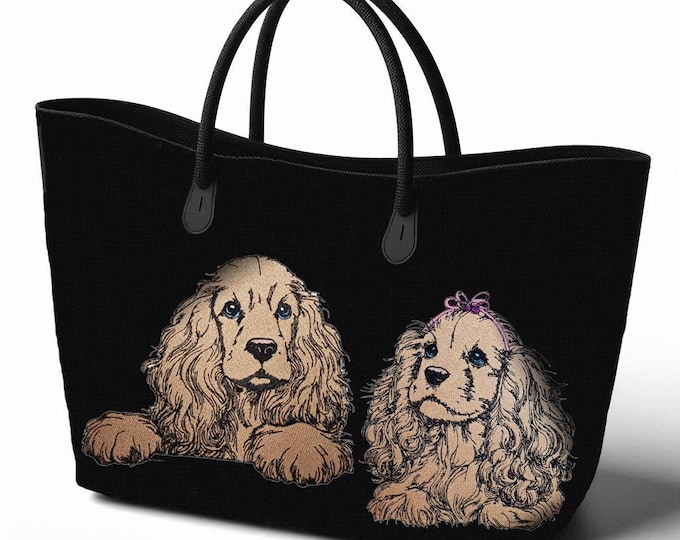 Set Stickdatei - Vollstick - Cocker Spaniel "Gloria" und "Johann" - für helle & dunkle Stoffe - Hund - LunaChild