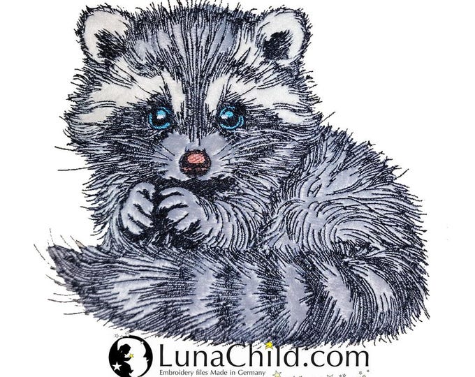 Stickdatei - Applikation - Waschbär "Paddy" - Für helle & dunkle Stoffe - LunaChild