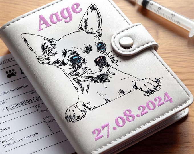 WENIGER STICHE - Stickdatei Chihuahua "Aage" - für helle Stoffe - LunaChild