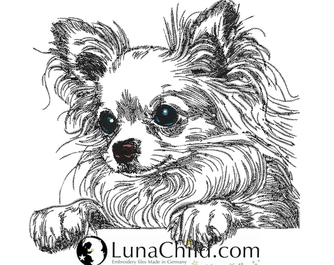 Stickdatei Chihuahua "Kim" - für helle Stoffe - Hund - LunaChild
