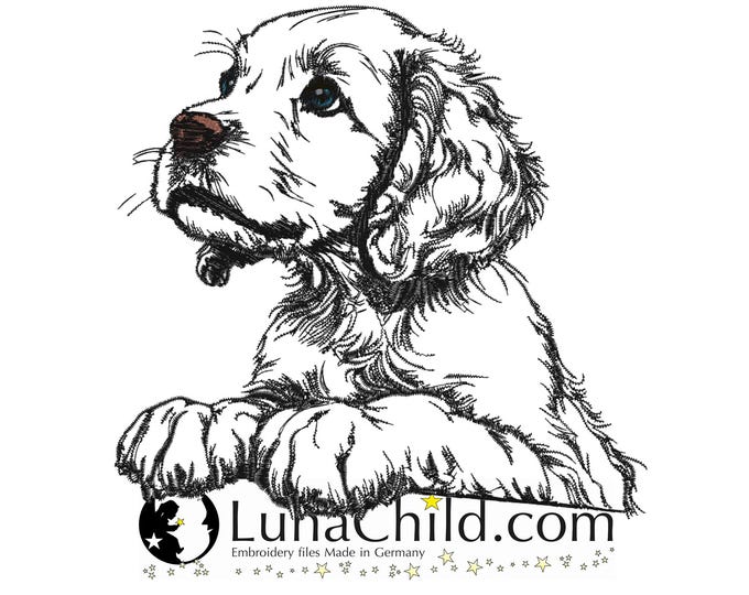 NEU Stickdatei Irish Setter Welpe "Tabsy" Hund realistisch kommerzielle Nutzung LunaChild