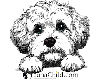 NEW Embroidery design Bichpoo "Annika" commercial use LunaChild dog Poodle Bichon Frisé