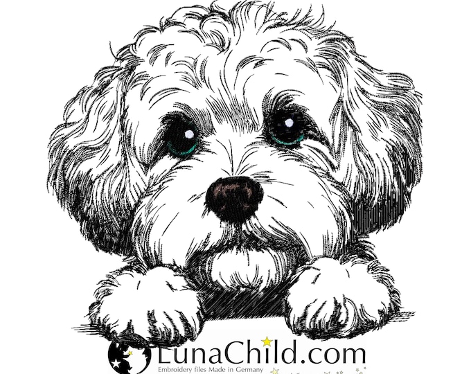 NEU Stickdatei Bichpoo "Annika" kommerzielle Nutzung LunaChild Hund Pudel Bichon Frisé