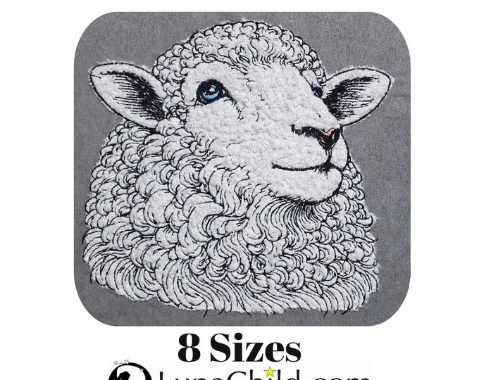 Stickdatei - Applikation - Schaf - "Mathilda" - Für helle & dunkle Stoffe - in 8 Größen - LunaChild