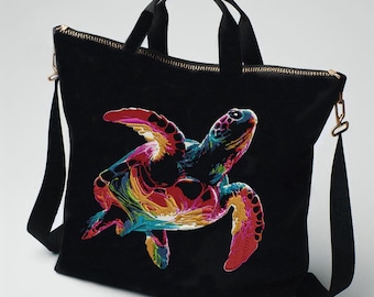 Embroidery file - COMPLEX - Water turtle "Klara" - for dark fabrics - LunaChild