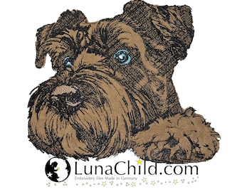 NEU Stickdatei Applikation Riesenschnauzer "Silva" kommerzielle Nutzung LunaChild Hund Apli